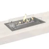 Bioetanolbrännare L med inbyggd profil - borstat rostfritt stål - enkel installation - 3 KW värme Öppna Spisar