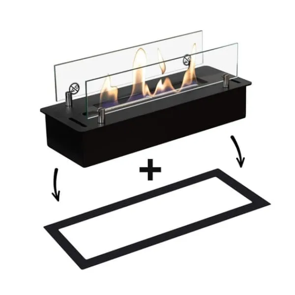 Discount Bioetanolbrännare S med inbyggd profil - Svart - säker och enkel installation - 2 KW värme Öppna Spisar