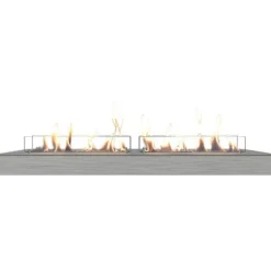 Bioetanolbrännare XXL (11814LS) med inbyggd läpp - Borstat rostfritt stål - bioetanol inbyggd spis med patenterad keramisk sten - 4,5 KW värme