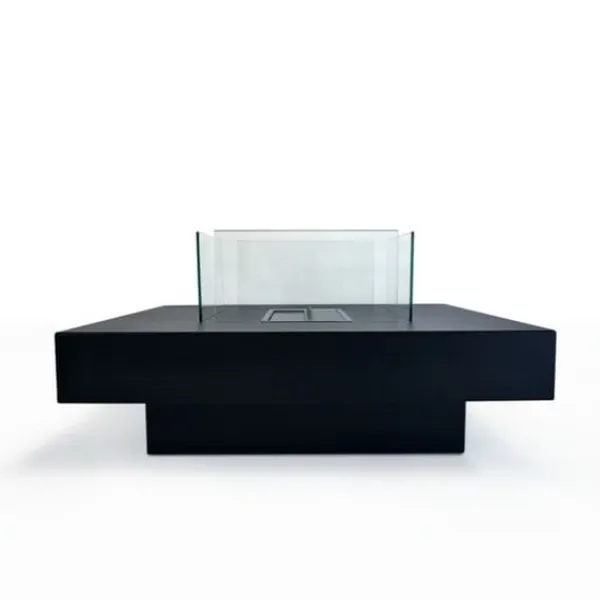 Bioetanolspis - Panarea Noir - 70x70x35 cm - Inomhus och utomhus - Utkast uppåt