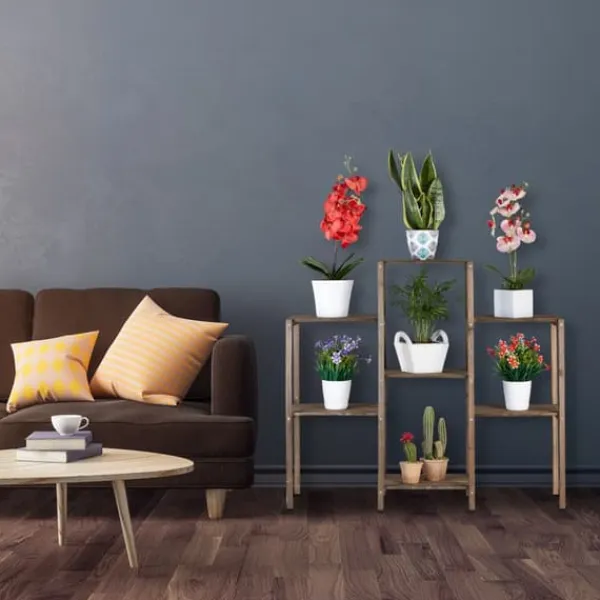 New Blomhylla, Trä, 70x89x27 cm, Brun Växtställ