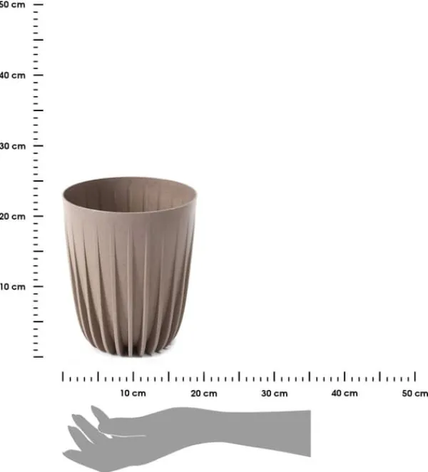 Blomkruka Stripped ECO kaffe latte 19xh23 Krukor & Växtbehållare