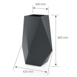Outlet Blomkruka VOLCANO - 42x30x80cm - plast - vit Krukor & Växtbehållare