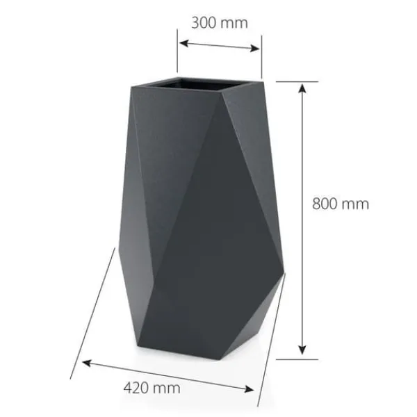 Outlet Blomkruka VOLCANO - 42x30x80cm - plast - vit Krukor & Växtbehållare