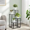 Clearance Blomkrukaställ med 4 hyllor - marmor / svarta ben Krukor & Växtbehållare