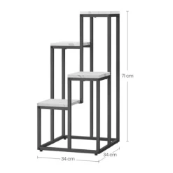 Clearance Blomkrukaställ med 4 hyllor - marmor / svarta ben Krukor & Växtbehållare