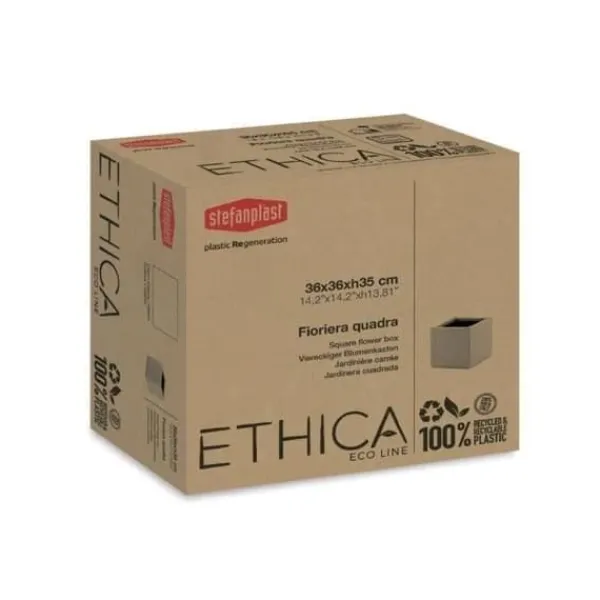 Best Blomlåda - ETHICA - Grafit - Fyrkantig - 38 L - STEFANPLAST Krukor & Växtbehållare