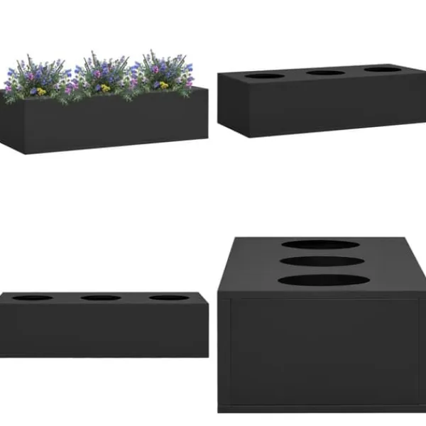 Blomlåda för kontor antracit 90x40x23 cm stål - Blomlåda - Blomlådor - Home & Living Krukor & Växtbehållare