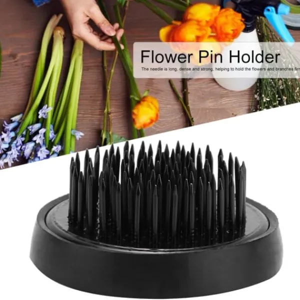 Blomsterarrangemangsverktyg Svart Rund Ikebana Kenzan Plumbum Nål Blomstjärnehållare (46 mm)