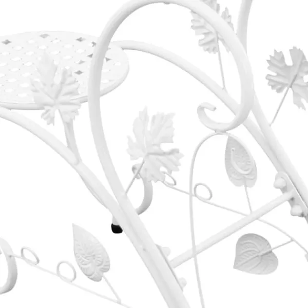 Clearance Blomsterställ - Växtställ 2-pack - Metall - För Inne/Ute - Balkong, Trädgård, Vardagsrum - Vit Växtställ