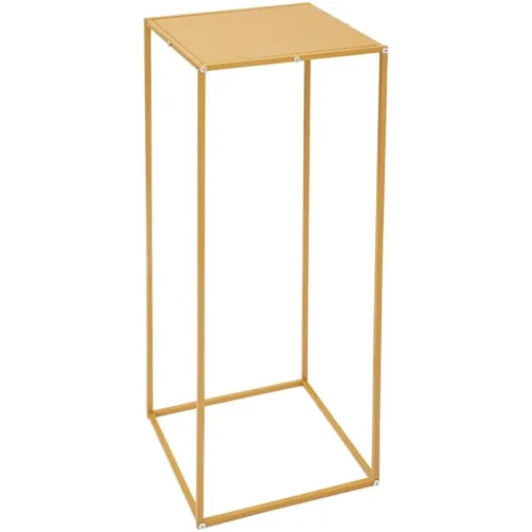 Online Blomsterställ för Bröllop - Rektangulär Geometrisk Metallställning - 10-Pack - 30×30×80 cm - Storlek L - Guld Blommor