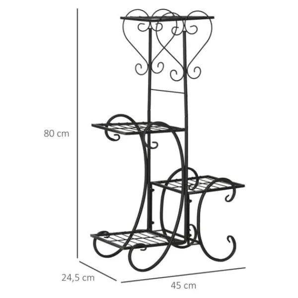 Discount Blomsterställ, 45x24,5x80 cm, Svart Växtställ