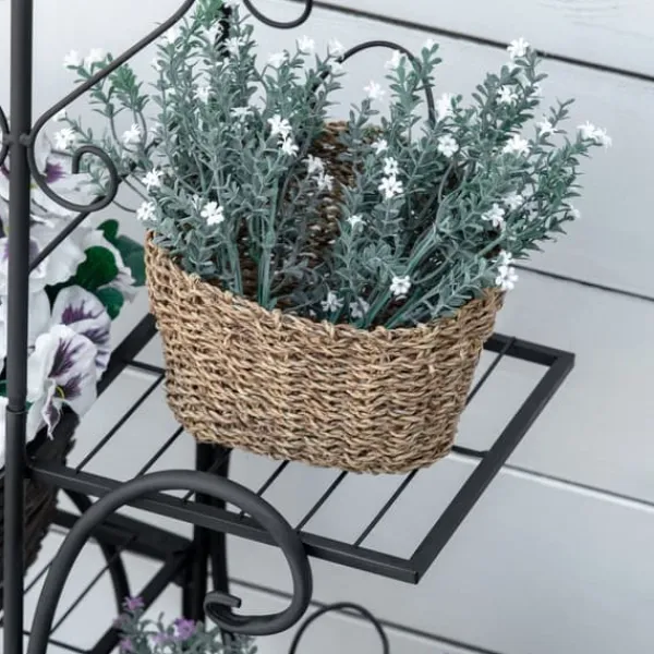 Discount Blomsterställ, 45x24,5x80 cm, Svart Växtställ