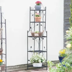 Blomsterställ, 160x36x36 cm, Svart