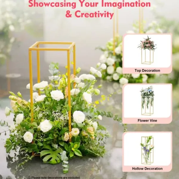 Discount Blomsterställ/Växtställ - Bord/fristående displayställ - 4-pack - 10 kg per ställ - Stål & plast - DIY placering för bröllop/dekor Trädgårdsprydnader