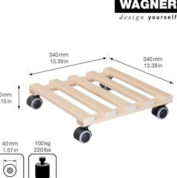 Clearance Blomstervagn 34x34 cm WAGNER Krukor & Växtbehållare