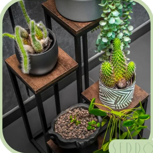 Online Blomställning, hylla för blommor, växter, krukor, fristående, 4 hyllor, loft Växtställ