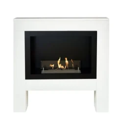 Outlet Bolea bio-etanol öppen spis - Vit MDF öppen spis surround - 1,5 KW värme Öppna Spisar