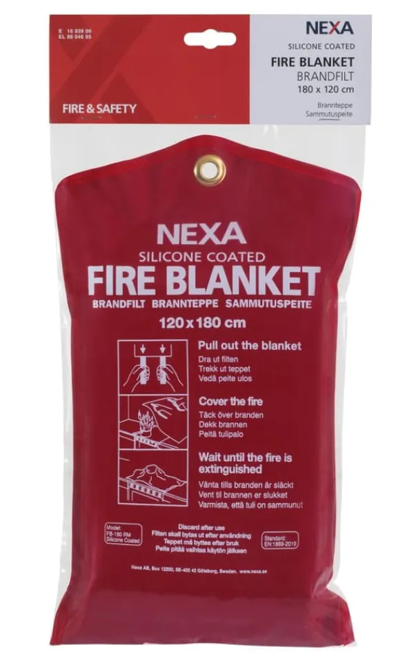 Sale Brandfilt NEXA silikon 120x180cm röd Brandfilt