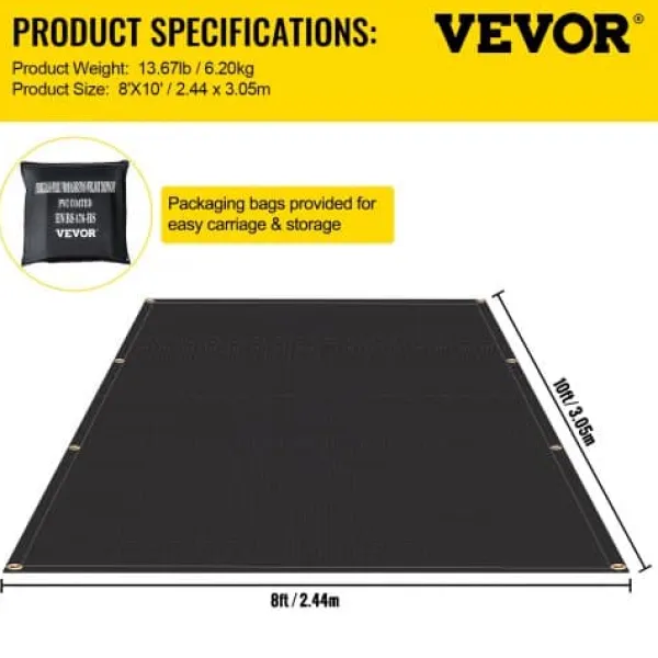 Online Brandfilt, 2-pack 2,4x3 m svart, glasfiber flamskyddad Brandfilt