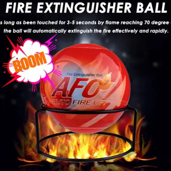 Best Brandpulverboll, Lättvikts 1,3 kg, Automatisk aktivering vid 70°C, Hög ljudnivå 150 dB Alarm Brandsläckare
