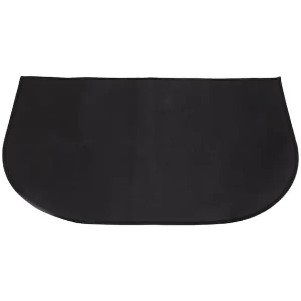 Brandsäker halvrund glasfibermatta - Dubbellager - Halksäker - Golvskydd - 19,7" x 39,4"