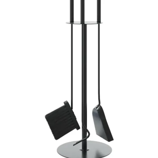 Online Brasverktygsset 4 delar - Hållbara stålverktyg för spisen | Storlek: 22x59 cm Tillbehör Till Vedeldade Kaminer & Öppna Spisar