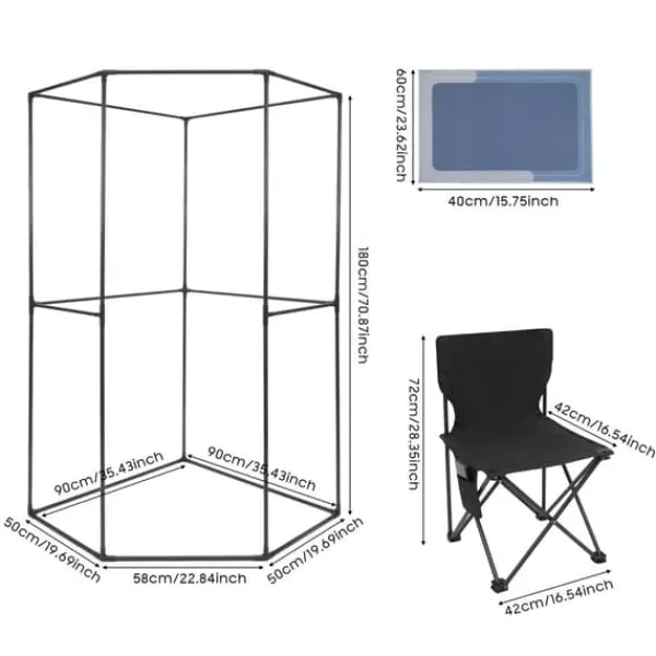 Outlet Bärbar Dampfsauna Box, 220V, 1350W, Tält Höjd 180cm, Vattentank Kapacitet 3L, Justerbara Värme nivåer 9 Bastu