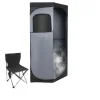 Discount Bärbar Dampsauna, Högkvalitativ Satinbomull, 1350W Dampsystem, Rymlig Tältdesign, Fällbar Stol Ingår, Stabil Konstruktion Bastu