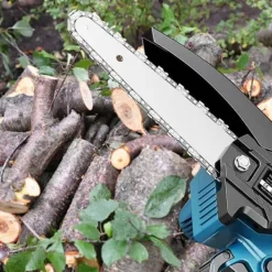 Bärbar Elmotorsåg 6-tums, 800W & 0,8kg Lättvikt, 2x3000mAh Batterier Inkluderade