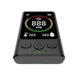 Online Bärbar kolmonoxiddetektor med elektrokemisk sensor för realtidsövervakning av CO, temperatur och luftfuktighet Rök- & Koloxiddetektorer