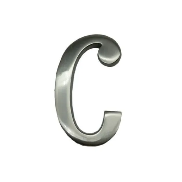 Sale Brev C Nickel Matt 10 Cm Osynlig Fäste Edm. Inkluderar Fäste. Trädgårdsprydnader