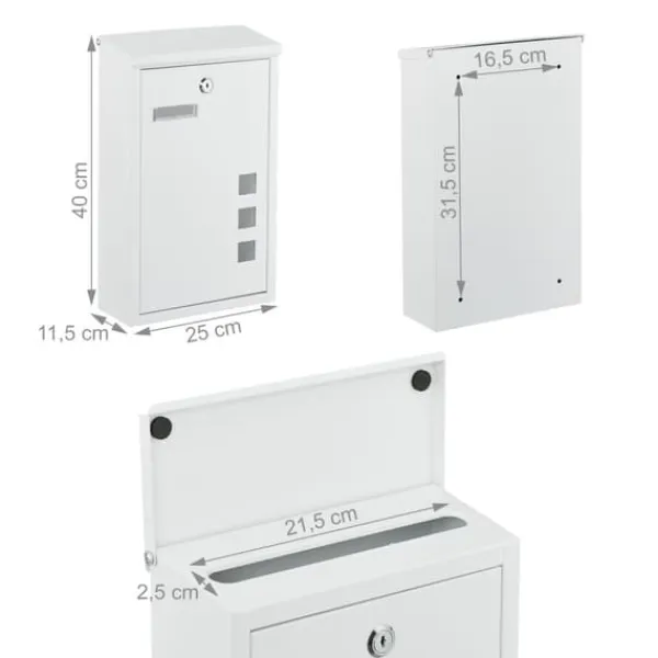 Hot Brevinkast, 40x25x11,5 cm, järn Postlådor & Brevlådor