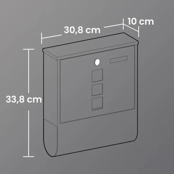 Clearance Brevinkast, 10x30,8x33,8 cm, Svart Postlådor & Brevlådor
