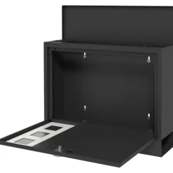 Brevinkastare, Metall, 36,5x11,5x29 cm, Svart