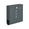 Outlet Brevlåda med lås och tidningsfack, antracit, 11 x 37 x 37 cm Postlådor & Brevlådor