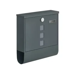 Brevlåda med lås och tidningsfack, antracit, 11 x 37 x 37 cm Postlådor & Brevlådor