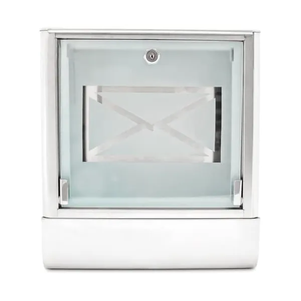 Brevlåda, rostfritt stål, 40x35x14 cm, silver