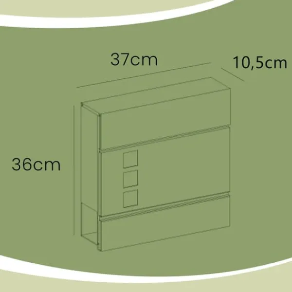 Best Brevlåda, 37x10,5x37 cm, Svart Postlådor & Brevlådor