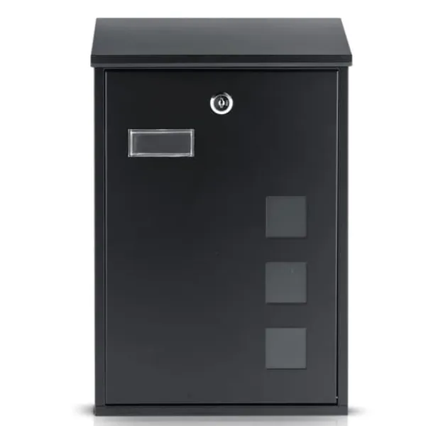 Brevlåda 39x25,5x12 cm svart HM-864 Postlådor & Brevlådor