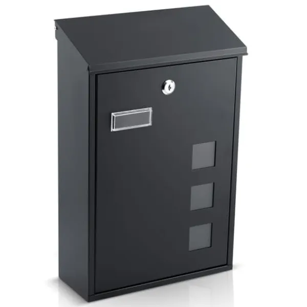 Hot Brevlåda 39x25,5x12 cm svart HM-864 Postlådor & Brevlådor