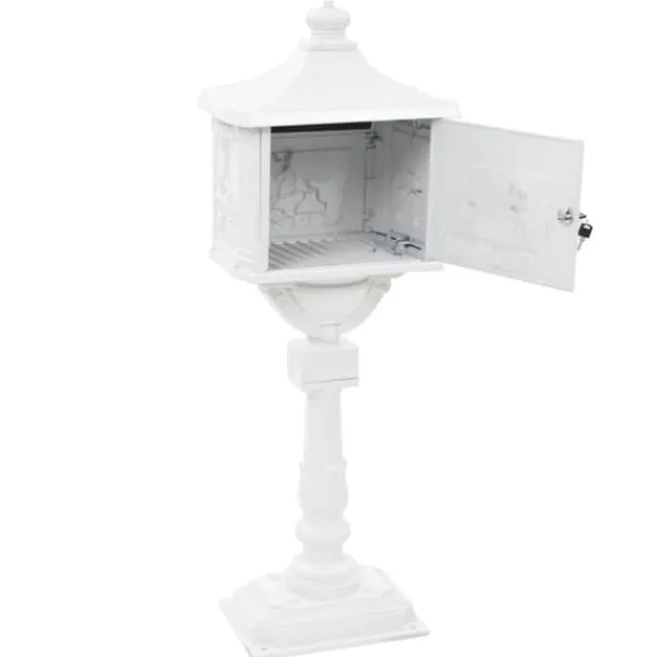 Brevlådor - Living Postlåda på stolpe vintage stil rostfri aluminium vit