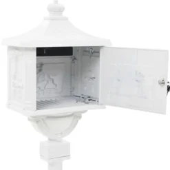 Brevlådor - Living Postlåda på stolpe vintage stil rostfri aluminium vit