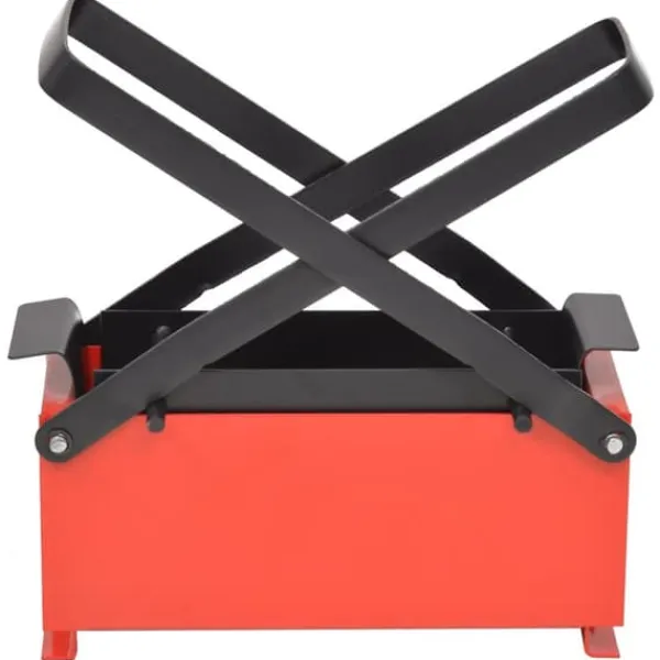 vidaXL Brikettpress i stål för papper 34x14x14 cm svart och röd