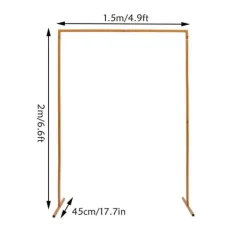 Sale Bröllopsbåge för trädgård, fyrkantig metallbåge med baser, 6,6 × 4,9 ft, gul, storlek M Valvbågar, Spaljéer, Bersåer & Pergolor