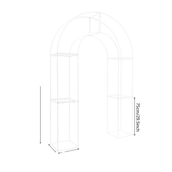 Clearance Bröllopsbåge, Fristående Design, Elegant Metallstruktur,2.3X1.5m, Mjölkvit Valvbågar, Spaljéer, Bersåer & Pergolor