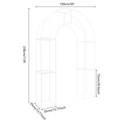 Clearance Bröllopsbåge, Fristående Design, Elegant Metallstruktur,2.3X1.5m, Mjölkvit Valvbågar, Spaljéer, Bersåer & Pergolor