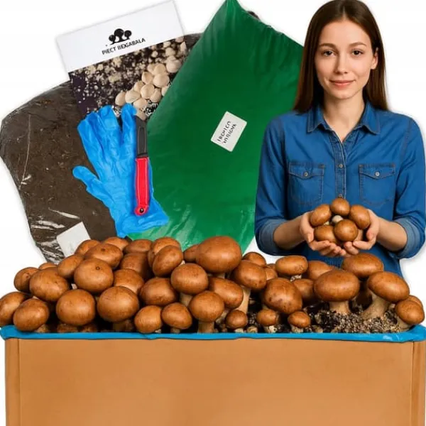Brun svampmycelium 30 kg stort odlingskit Instruktioner + Gratis