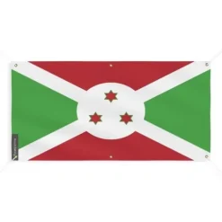 Burundi flaggbanner - PIXELFORMA - 80x160cm - Slitstark polyester - 6 förstärkta öglor