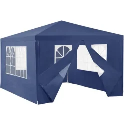 [casa.pro]® Trädgårdspaviljong-Partytält-400x300x255cm-hopfällbar-mörkblå-vattentät